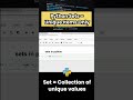 Python Sets Explained | Unique values in python #python #dataanalysis #sets #shorts