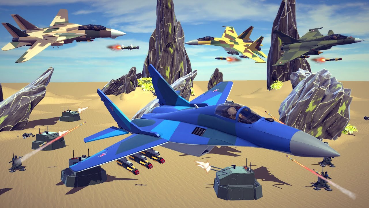 Attack Aircrafts vs Air Defense #1 | Besiege