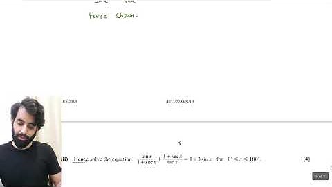 IGCSE/GCE O Level - Add Math - Trigonometric Identities - Past Paper Question (Part 2)