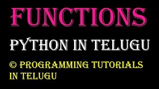 Functions In Python In Telugu Kotha Abhishek