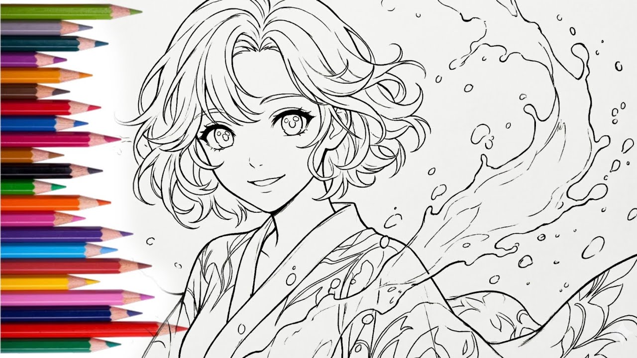 Demon Slayer Anime Girl Drawing 🔥 | Kimetsu no Yaiba Line Art | Vinay Sketchbook tutorial 