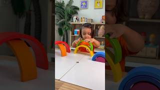 Stacking activity for toddlers #toddleractivities #rainbow #preschoolactivity #kidsactivities