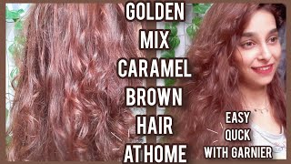 How To Color Your Hair At Home | Simple Way | Garnier Golden Brown 7.3 and Caramel Brown 5.32