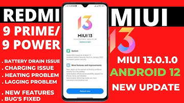 Redmi 9 Power/9 Prime Miui 13.0.1.0/Android 12 New Update 😀|New Upcoming Features|Install Process