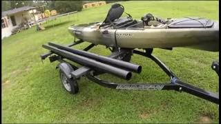 Double kayak trailer converted from jet ski trailer