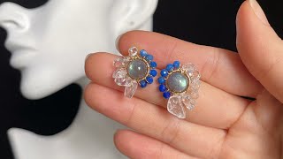 Gemstone flower studs earrings#earringslover #earringsdesign #earrings #earringstutorials #jewelry
