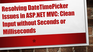 Resolving DateTimePicker Issues in ASP.NET MVC: Clean Input without Seconds or Milliseconds