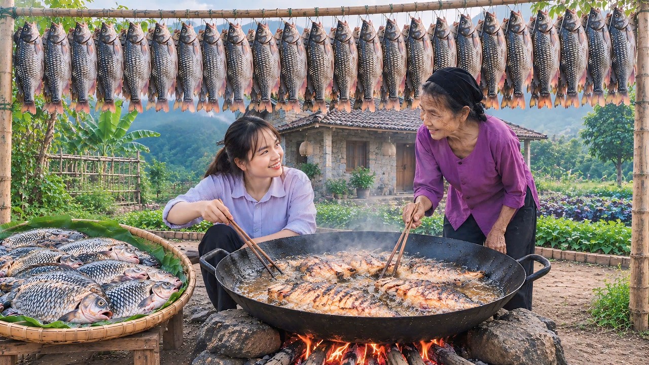 Young Nurse & Her 80-Year-Old Grandma Catch Fish | Rebuilding Their Life Together