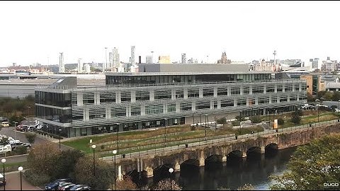 Architectural solar shading contributes to a sleek design in the Tower Warf office building