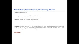 Division Theorem Proof using WOP (Well Ordering Principle)| For CSE599
