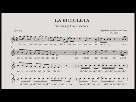 Discriminatorio dividendo Hacia abajo LA BICICLETA: (flauta, violín, oboe...) (partitura con playback) - YouTube