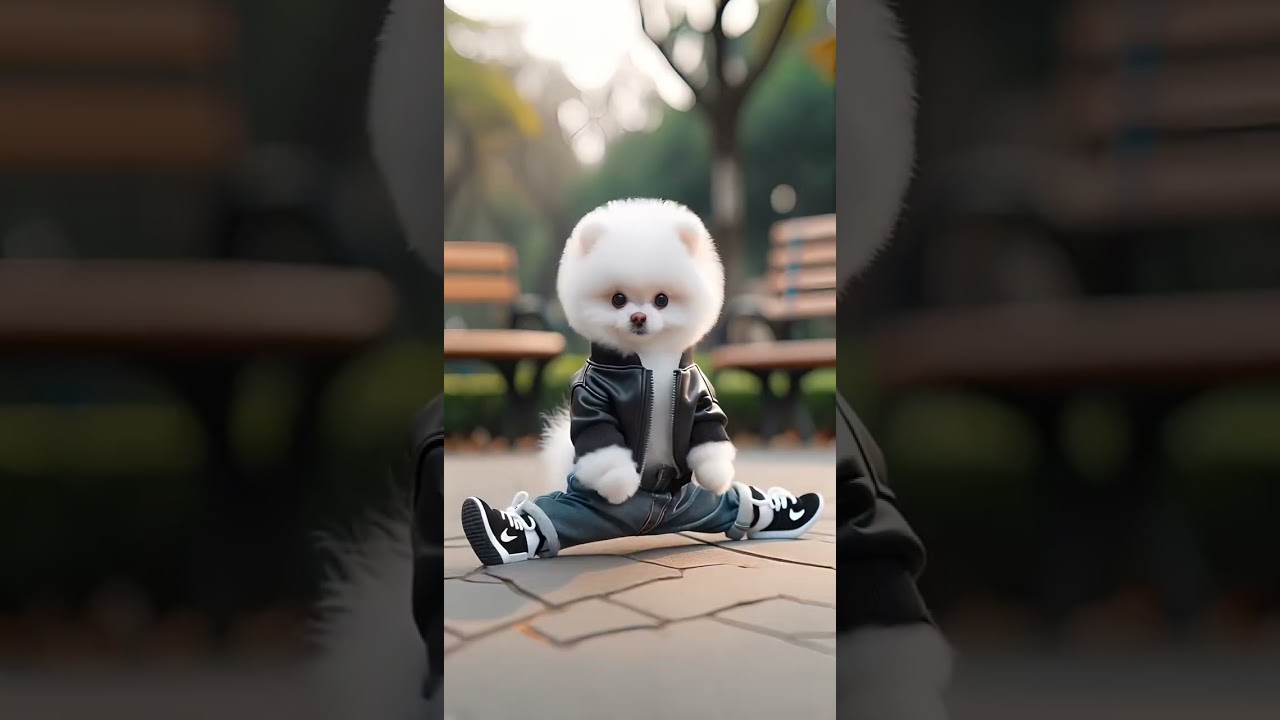 Encounter a kung fu Pomeranian in the park 