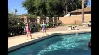 Addy And Riley Swimming With Nana