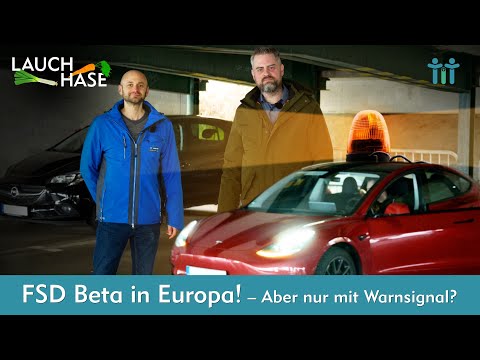 Warnblinklicht für Tesla FSD in Europa (Aprilscherz)