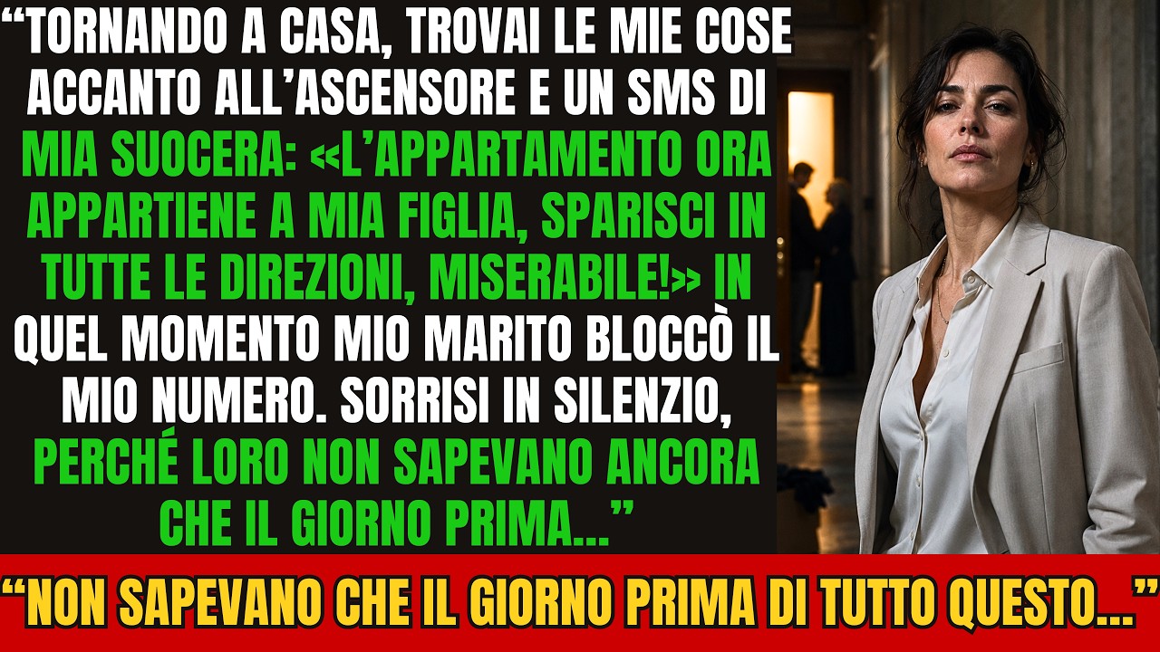 «L'appartamento ora appartiene a mia figlia. Sparisci dove vuoi, poveraccia.» Quel messaggio di mia suocera mi ha gelato il sangue. Ero appena tornata dal lavoro e davanti all'ascensore del mio...