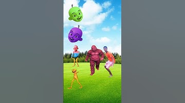 Upin ipin head to dancing frog,, joker,, gorilla & red dame tu cosita - magic vfx#trending #shorts