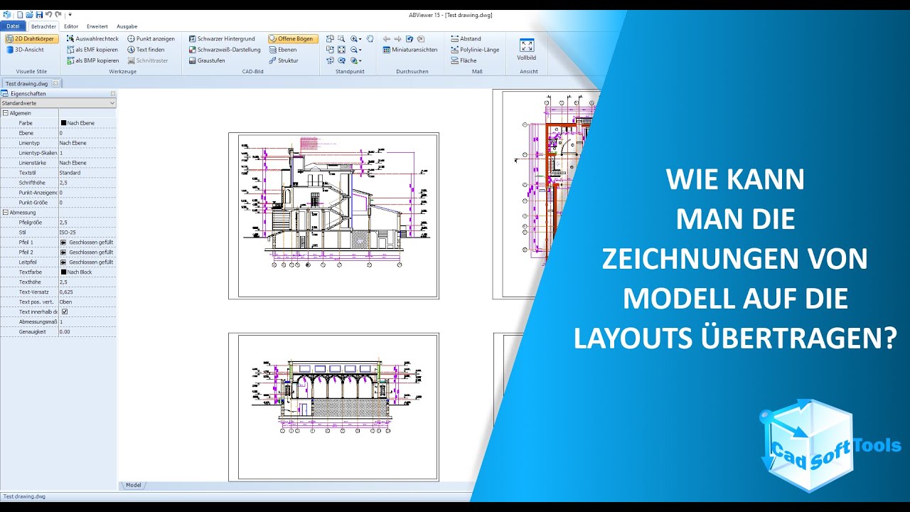 Wie kann man mehrere Zeichnungen vom Modellbereich auf die Layouts ...
