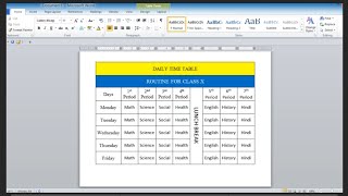 Details How to Make a Timetable in MS Word | Easy for Beginners Update