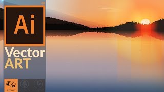Making a Sunset Scenery in Adobe Illustrator CC | Speed Art