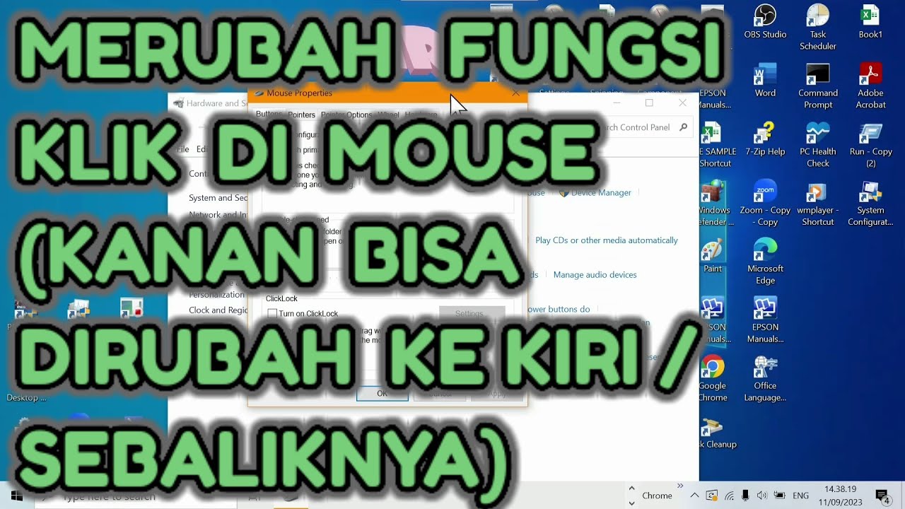 Cara Merubah Fungsi Klik di Mouse (Klik Kanan Bisa Dirubah Menjadi Kiri Atau Sebaliknya) Windows 10
