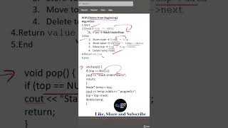 POP Operation in Stack using Linked List | DSA in 30 Seconds