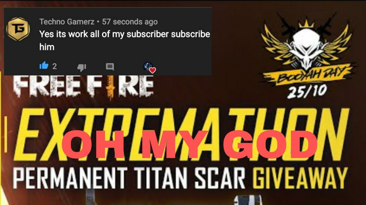 /Techno Gamerz And Mr Beast Comment /FREE FIRE TITAN SCAR REDEEM CODE GIVEAWAY/  CODE OF TITAN SCAR
