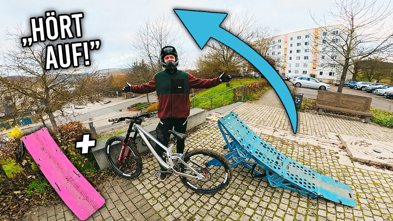 MTB Street Gaps mit Downhill Bike & 2 Groen Rucksack Rampen! Teil 5 (Jena)