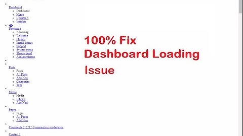 Fix 100% WordPress Dashboard Not Loading correctly || Dcoderz