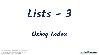 L2 - Wk 3 - V9 - Using index in lists | Lists and data structures | Python for school students