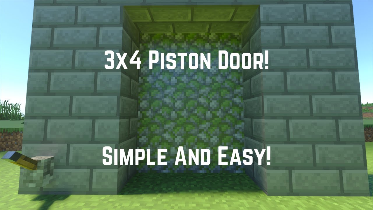 3x4 Piston Door! Simple And Easy! Minecraft Bedrock! YouTube