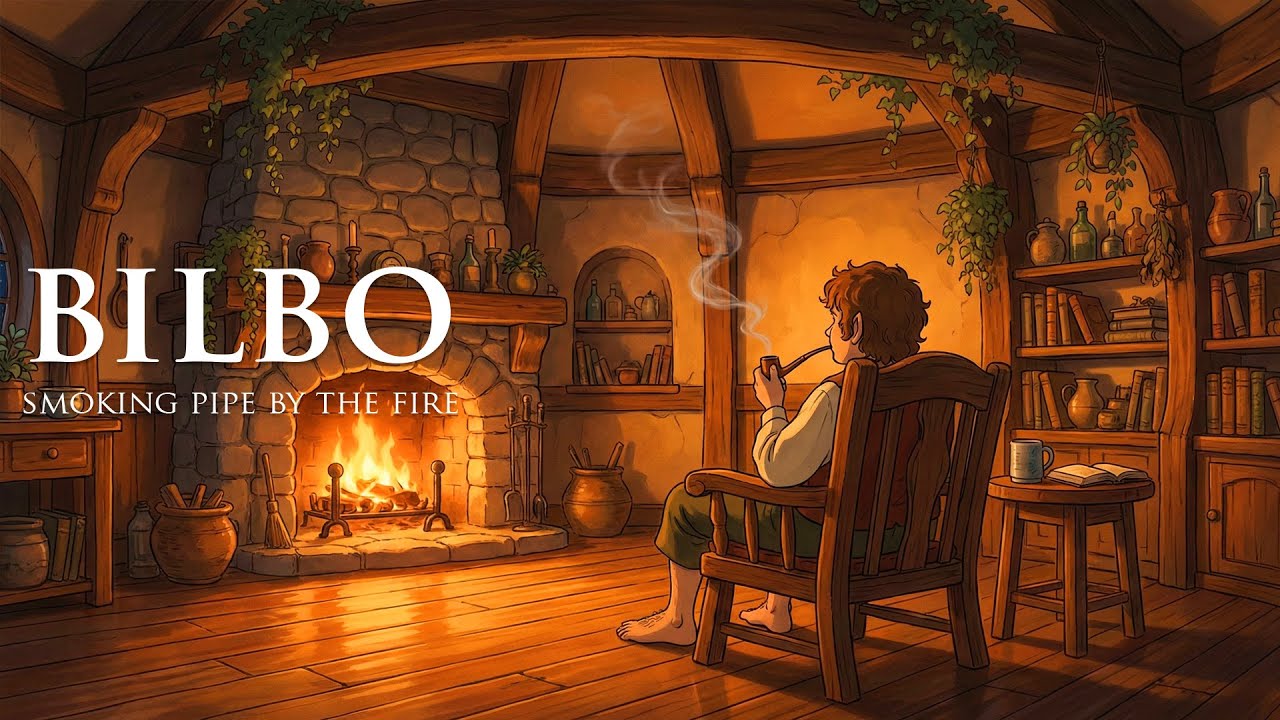Medieval Music For Focus & Calm | Bilbo Smoking Pipe by the Fire
