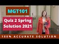 MGT101 Quiz 2 Solution 2021 | CORRECT SOLUTION | #EasyLearningClub