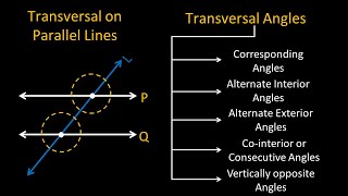 Transversal on Parallel lines | Transversal Angles
