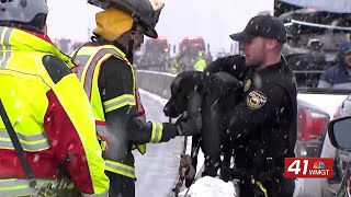 Tornadoes, flooding and snowstorms hit multiple states, causing damage and rescues