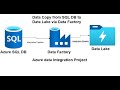 Azure Data integration. Data copy from SQL DB to Data Lake via Data Factory.#azure #cloud 