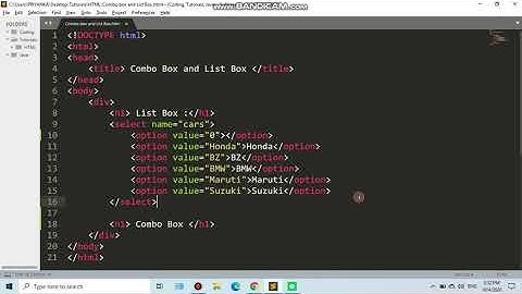 Combo box and List Box || HTML Tutorials || Sublime Text 3 || Computer Sci.