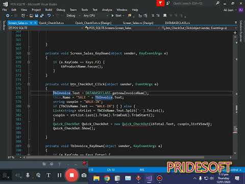 Developing Step By Step Point of Sale System In C# and SQLITE |  Part 20 | PrideSoft