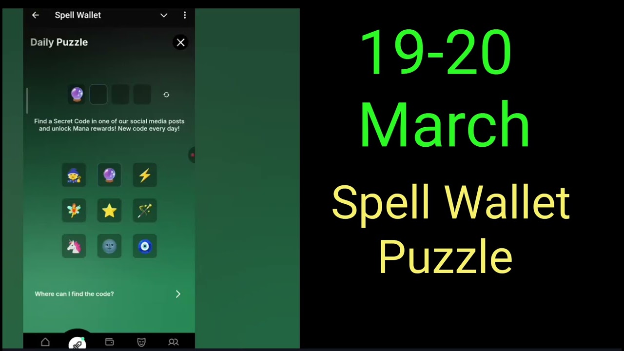 Spell Wallet Daily Puzzle 19-20 March | SpellWallet Daily Combo