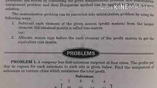 Assignment problem in maximization case
