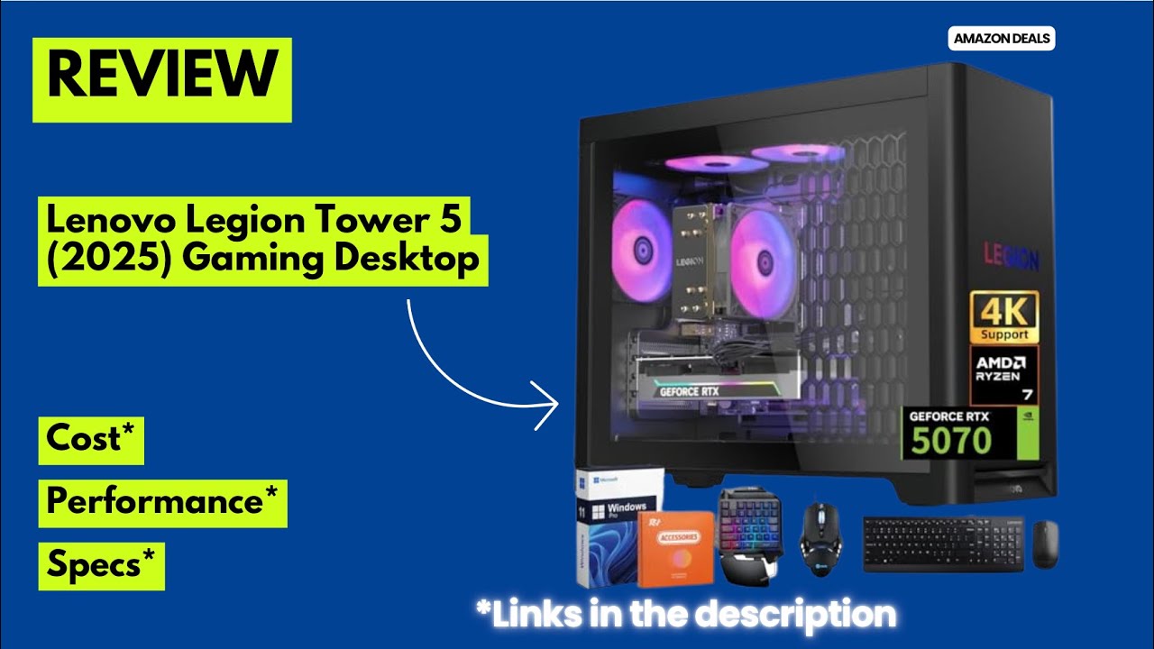 Обзор Lenovo Legion Tower 5 (2025) — RTX 5070 12 ГБ, Ryzen 7 7700X, 64 ГБ DDR5, SSD на 4 ТБ + HDD...
