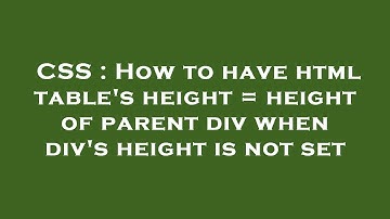 CSS : How to have html table