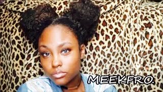 PUFF BALL PIG TAILS WITH ADDED HAIR (SPACE BUNS) | @MEEKFRO | MARLEY HAIRSTYLES (SONG BY @VSNAIRE)