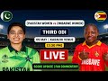 🔴 LIVE : Pakistan Women vs Zimbabwe Women 2ND ING | PAKW vs ZIMW Urdu Commentary Live Score update