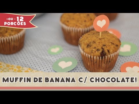 Muffin de Banana com Chocolate - Receitas de Minuto #112