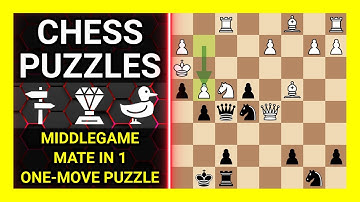 Chess Puzzles to Practice. Themes: Middlegame, Mate in 1, One-move puzzle. Learn Chess