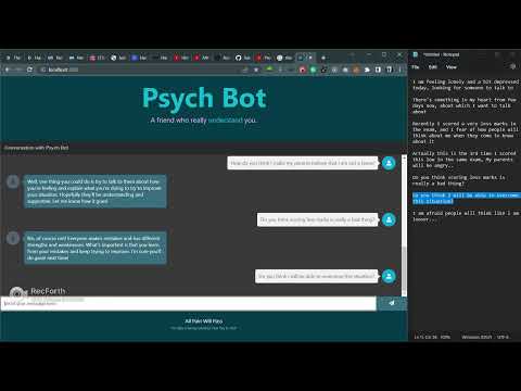 Psychotherapy Chatbot || Depression solution || Healthcare