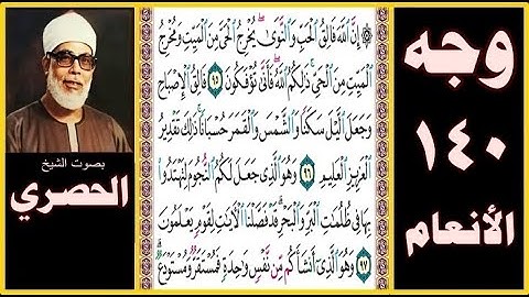 تلاوة الصفحة 140 سورة الأنعام - إن الله فالق الحب والنوى يخرج الحي من الميت ومخرج الميت من الحي