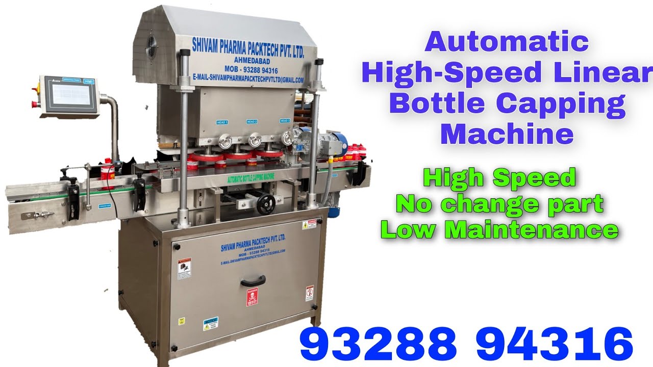 Automatic High-Speed Linear Bottle Capping Machine - YouTube