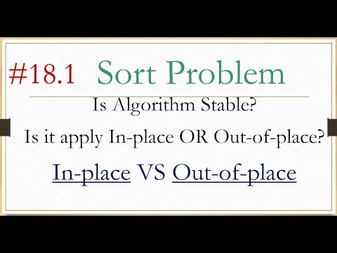 18.1 Sorting Algorithms: in-place VS out-of-place شرح عربي - YouTube