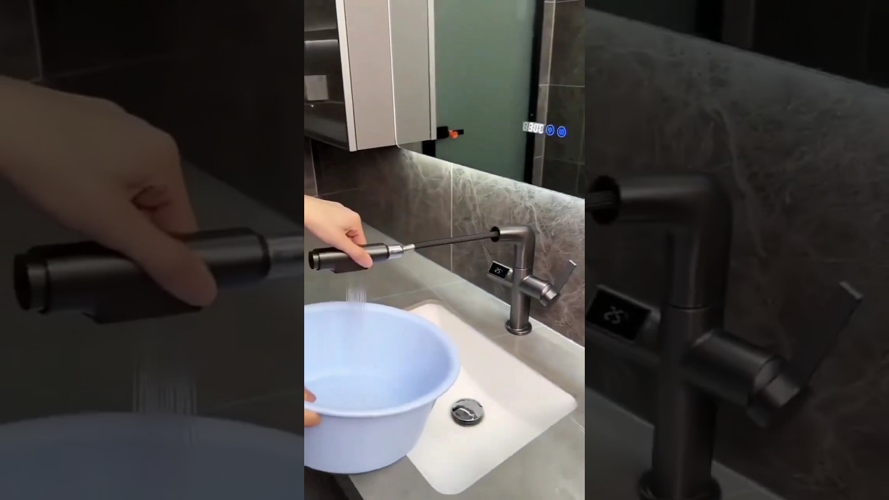 🏡✨ Elegant House Brass Aqua View Bathroom Digital Faucet 💧🚿(Link in Description) 